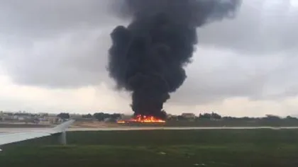 Avion prăbuşit la scurt timp după decolare în Malta. Momentul IMPACTULUI, surprins de o cameră VIDEO