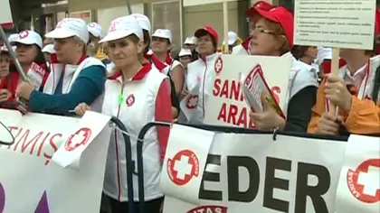 Sindicaliştii din Sănătate au protestat în Capitală. Peste 35.000 de persoane au semnat pentru declanşarea grevei generale