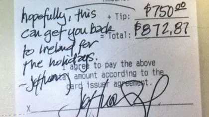 Ce a găsit un chelner în nota de plată a unor clienţi