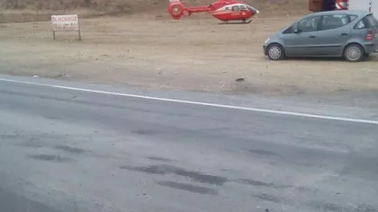 Accident pe DN 1, între Ploieşti şi Braşov: un mort şi trei răniţi. Una dintre victime, preluată de un elicopter SMURD
