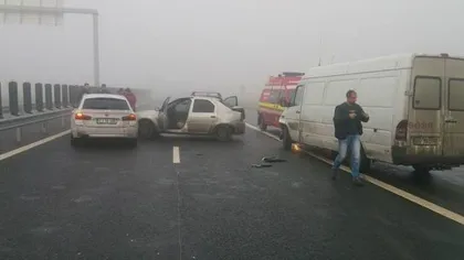 Accident grav pe Autostrada Soarelui, soldat cu un mort şi doi răniţi Circulaţia spre Constanţa, blocată
