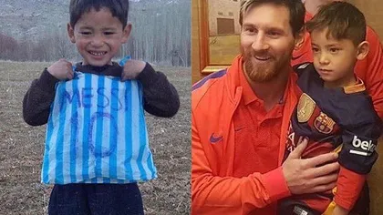 Messi i-a îndeplinit visul puştiului care şi-a făcut tricou cu numele său dintr-o cârpă VIDEO
