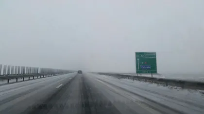 Ninge puternic între Drajna şi Feteşti, pe Autostrada Bucureşti-Constanţa. Situaţia traficului