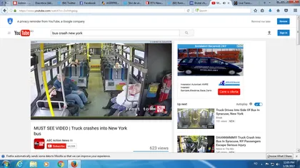 Accident şocant la New Yok, între o camionetă şi un autobuz. Impactul a fost filmat din mai multe unghiuri VIDEO