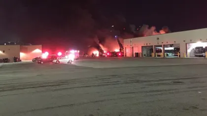 Explozie urmată de incendiu la un terminal de autobuze din Detroit, Michigan GALERIE FOTO