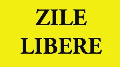 ZILE LIBERE: Guvernul a anunţat o nouă ZI LIBERĂ în 2017