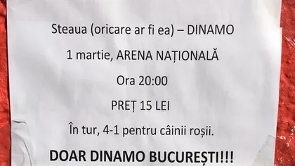 Steaua, ironizată de Dinamo. Mesaj ironic la casele de bilete înainte de returul din CUPA LIGII