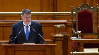 Preşedintele Klaus Iohannis se va adresa Parlamentului marţi, la ora 12.00