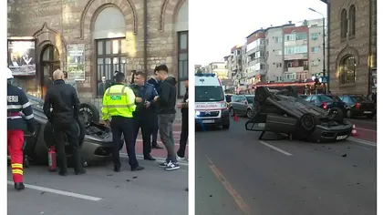 Accident în Vâlcea. Doi fraţi gemeni s-au răsturnat cu maşina VIDEO