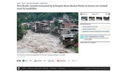 Peru: Ploile diluviene au ucis 75 de persoane, iar 70.000 sunt sinistrate