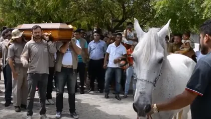 ÎŢI VOR DA LACRIMILE. Incredibil ce a făcut un cal la înmormântarea stăpânului său VIDEO