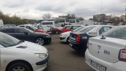 Taximetriştii din Cluj au protestat împotriva Uber