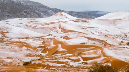 Se întâmplă după 40 de ani: A nins în Sahara GALERIE FOTO