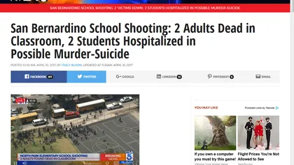 SUA: Atac armat la o şcoală din California. Două persoane au fost ucise şi două sunt rănite UPDATE