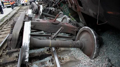 Un vagon din trenul morţii a deraiat din nou VIDEO