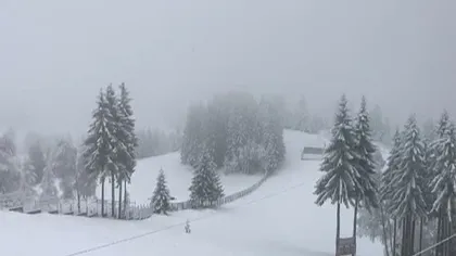 Paşte cu zăpadă. Ninsori abundente în staţiunile de pe Valea Prahovei VIDEO