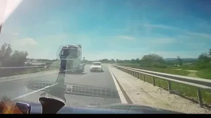IMAGINI ŞOCANTE. Un şofer român, la un pas de moarte VIDEO
