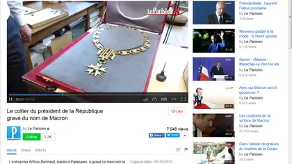 Colanul de învestire al lui Emmanuel Macron are gravat numele său. Bijuteria din aur masiv este impresionantă