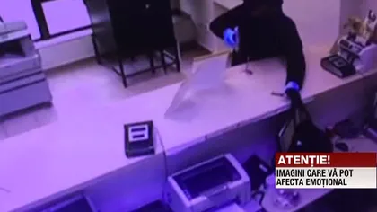 PRIMELE IMAGINI de la jaful armat dintr-o bancă din Capitală VIDEO