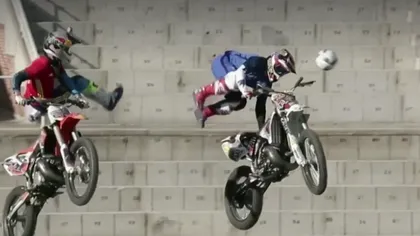 Fotbal pe motociclete, imagini spectaculoase VIDEO