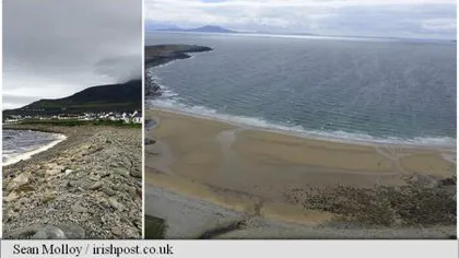 O plajă din Irlanda a reapărut după ce a fost înghiţită complet de Oceanul Atlantic în urmă cu 33 de ani