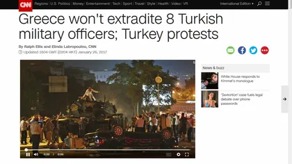 Jusţiţia din Grecia a blocat extrădarea militarilor turci care au fugit din ţară după puciul de la Ankara eşuat