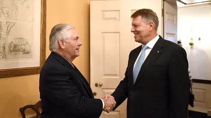 Preşedintele Klaus Iohannis s-a întâlnit cu secretarul de stat american Rex Tillerson