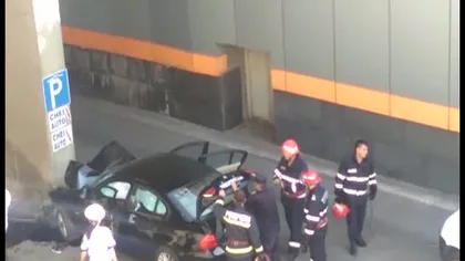 Accident în pasajul Obor din Capitală. Un şofer a pierdut controlul volanului VIDEO