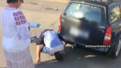 Incident şocant în Botoşani. O femeie a fost târâtă cu maşina zeci de metri