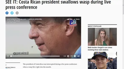 Preşedintele a înghiţit o viespe în timpul unui interviu televizat: Este 