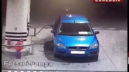 Incident la o benzinărie. Pompa de benzină a fost distrusă, iar paguba ajunge la două mii de euro VIDEO