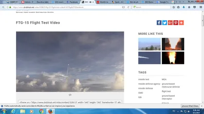 Imagini în premieră cu interceptarea de SUA a rachetei balistice intercontinentale, inclusiv momentul exploziei VIDEO