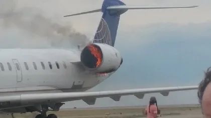 Un avion cu peste 60 de oameni la bord a aterizat de urgenţă la Denver, cu un motor în flăcări