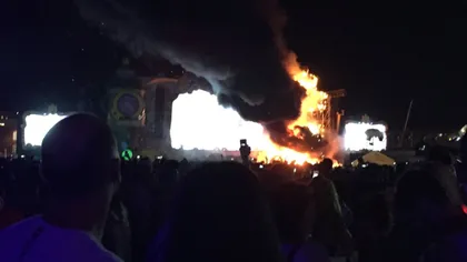 Clipe de groază la Tomorrowland în Barcelona. Festivalul, ANULAT după un incendiu de proporţii VIDEO