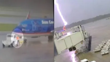 Un fulger a străpuns un avion de pasageri, în Florida. Mecanicul de zbor s-a ales cu arsuri grave VIDEO