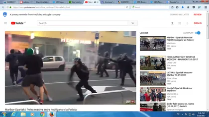 Scene de război în Slovenia, pe străzile din Maribor. Ultraşii s-au luat la bătaie cu poliţia VIDEO