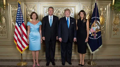 Klaus şi Carmen Iohannis s-au fotografiat alături de Donald şi Melania Trump la recepţia în onoarea şefilor de stat