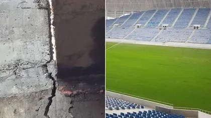 Problema GRAVE la stadionul de 52 de milioane de euro din Craiova. FISURI în structura de rezistenţă FOTO