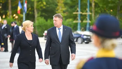 Preşedintele Croaţiei, primit la Palatul Cotroceni. Kolinda Grabar-Kitarovic a fost decorată de Klaus Iohannis UPDATE