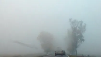COD GALBEN de ceaţă. Circulaţie îngreunată pe mai multe drumuri naţionale UPDATE