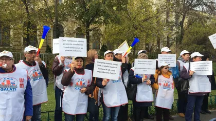 Protest la Guvern. Angajaţii ArcelorMittal Galaţi, nemulţumiţi de faptul că autorităţile nu sprijină proiectul gazoductului BRUA