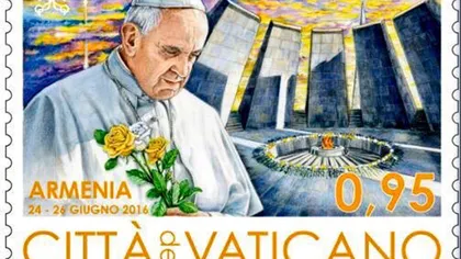 Vaticanul a lansat un timbru cu Papa Francisc în faţa Memorialului Genocidului Armean