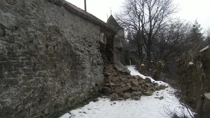 Zidul Cetăţii Medievale Sighişoara s-a prăbuşit pe o porţiune de patru metri