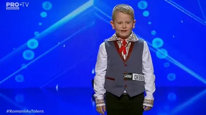 ROMANII AU TALENT. Băiatul de şase ani care a impresionat cu o poezie