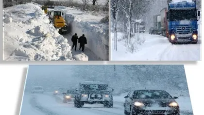 Infotrafic: Se circulă în condiţii de iarnă. 9 drumuri judeţene sunt încă închise