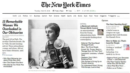 The New York Times a reparat o nedreptate publicând necrologurile a 15 femei celebre