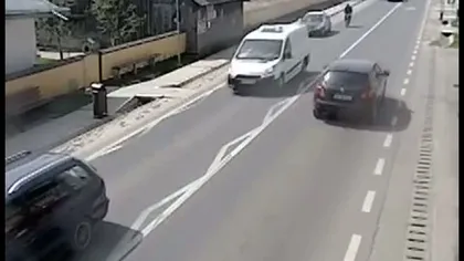 Accident grav, biciclist rănit VIDEO
