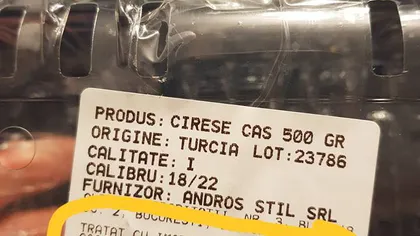 Avertisment ciudat pentru cireşele din supermarket chiar pe etichetă: 