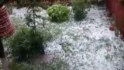 Imagini ca de iarnă surprinse în Botoşani. O furtună violentă a făcut ravagii VIDEO