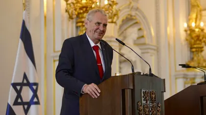 Preşedintele Milos Zeman promite să facă tot posibilul pentru a obţine transferul ambasadei Cehiei la Ierusalim
